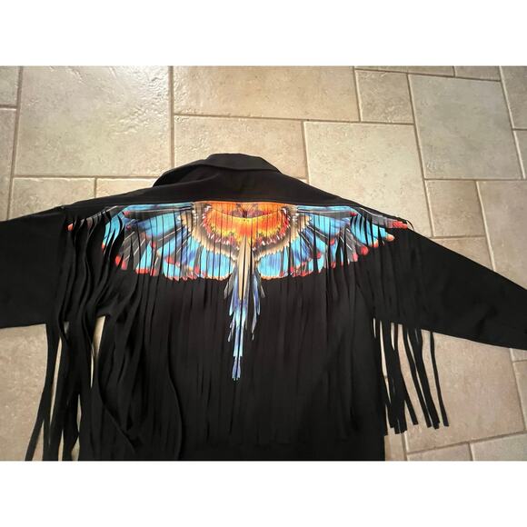 MARCELO BURLON COUNTY OF MILAN Jacket Size S Removable Wings Fringes - Picture 4 of 17